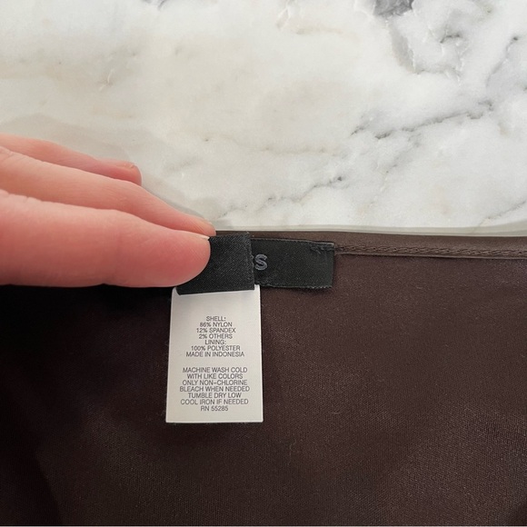 Express Y2K Vintage Lace Camisole Tank Chocolate Brown Ruched Neckline Medium - Picture 10 of 11